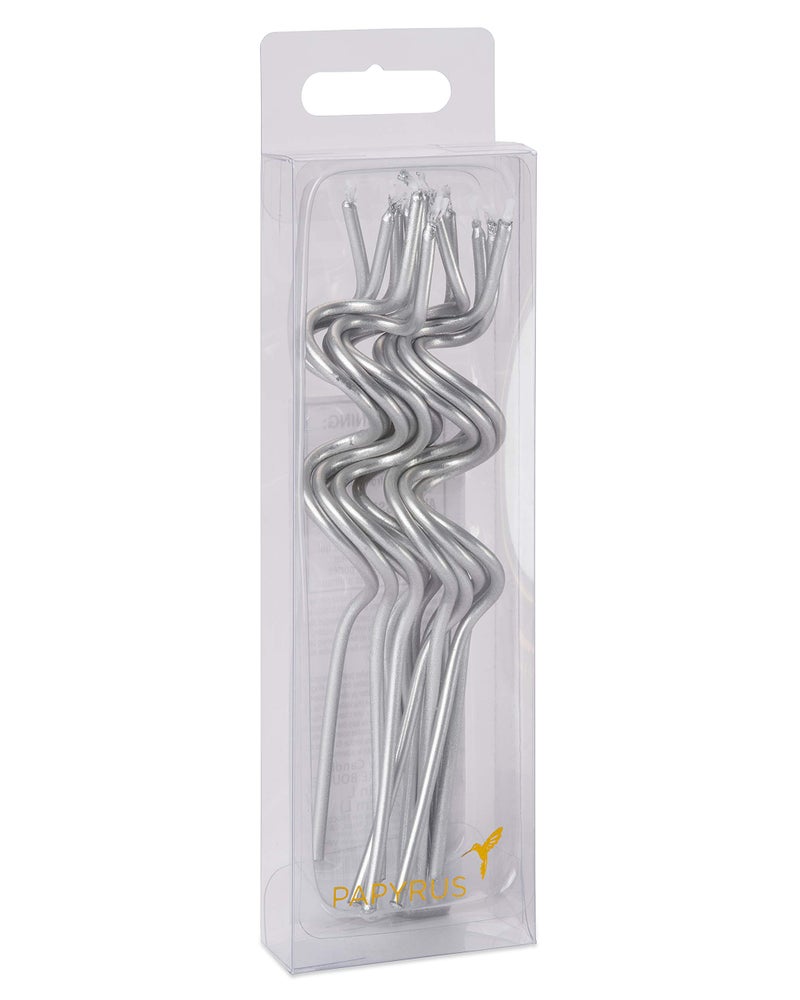 Papyrus Birthday Candles, Silver Swirl (12-Count) - Image 2